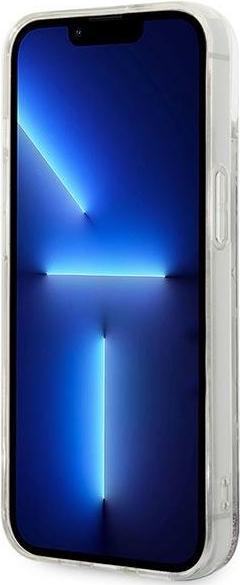 Produktbild Karl Lagerfeld Hard Cover Liquid Glitter Monogram Silver, f??r iPhone 14 Plus, KLHCP14MLMNMS (Apple iPhone 14 Plus)