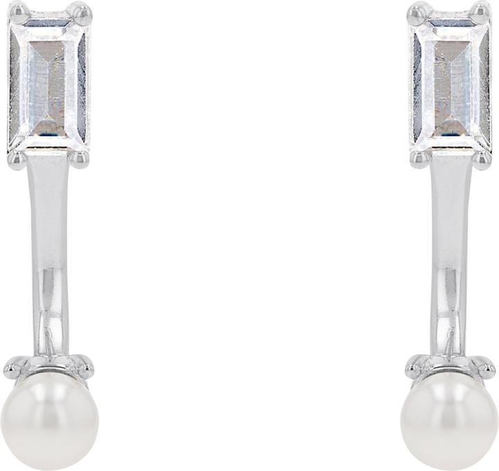 Immagine prodotto S.Oliver Ohrschmuck für Damen, 925 Sterling Silber, Zirkonia synth., Muschelkernperle (Argento 925)