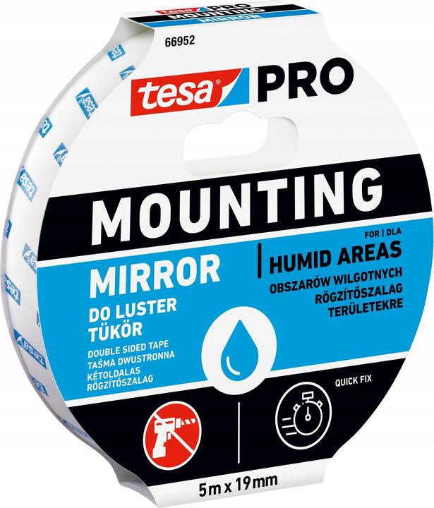 Actual product image tesa 66952 Pro Mirror Mounting Tape 1.5 m x 19 mm (19 mm)