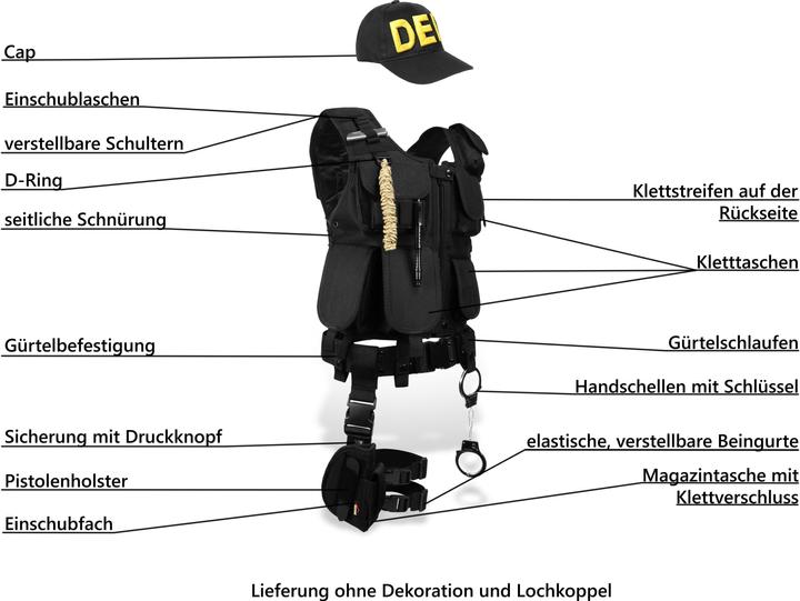 Produktbild Normani SWAT/POLICE/SECURITY Kostüm Karneval (M, L)