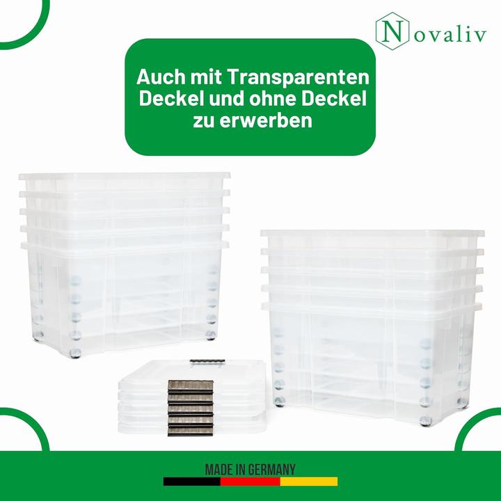 Image du produit Novaliv 3x Aufbewahrungsboxen mit Deckel Gross 55L Anthrazit Nestbar stapelbar mit Clipverschluss Rol (55 l)