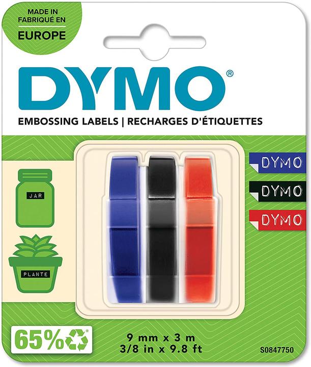 Actual product image Dymo Embossing tape 3D (0.90 cm, Red, Blue, Black)