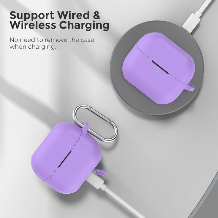 Actual product image Screenguard Samsung Galaxy Buds3 Pro Liquid Silicone Case cover with carabiner