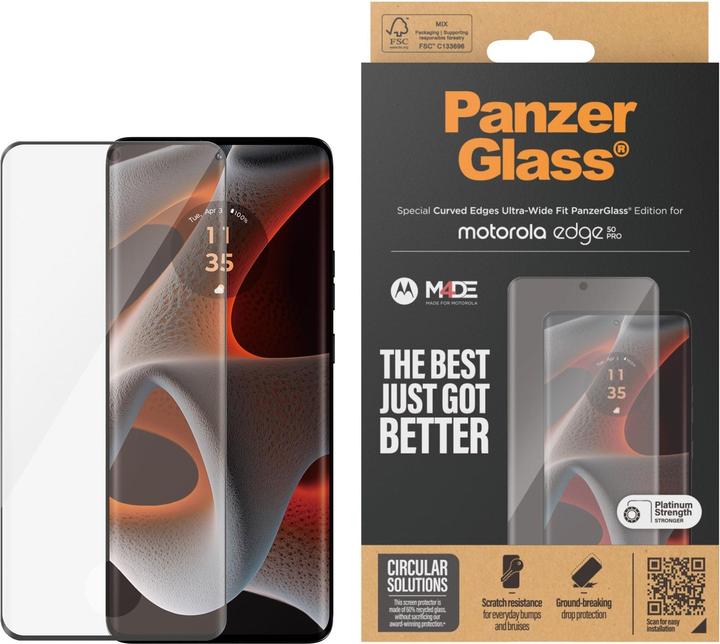 Produktbild PanzerGlass Displayschutz Motorola Edge 50 Pro | Ultra | Ultra-Wide Fit (1 Stück, Motorola Edge 50 Ultra, Motorola Edge 50 Pro)