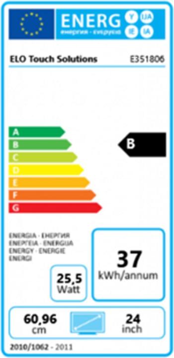 Energie-Label ēlo 2402L 24IN TOUCHSCREEN MONITOR (1920 x 1080 Pixel, 23.80")