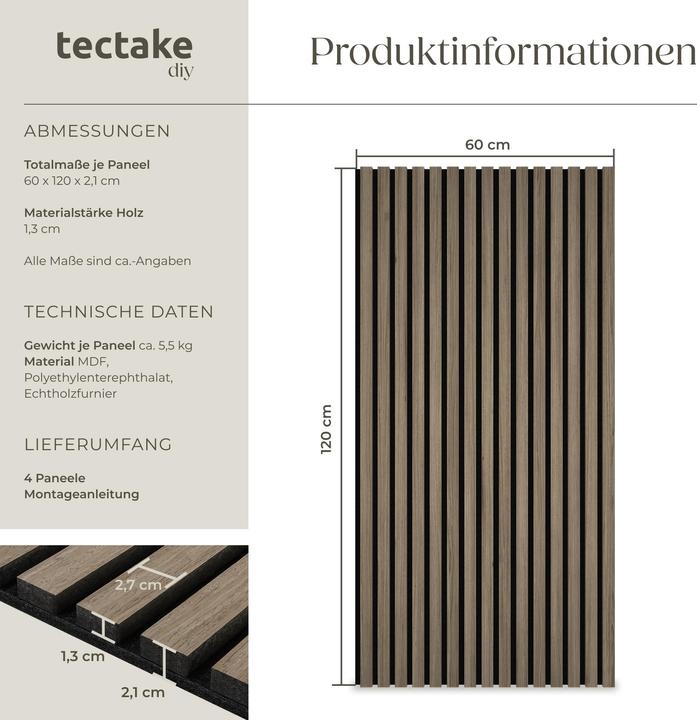 Actual product image tectake Acoustic Panel Set Sonic Wall - sound-absorbing felt, size adjustable (4 pcs.)