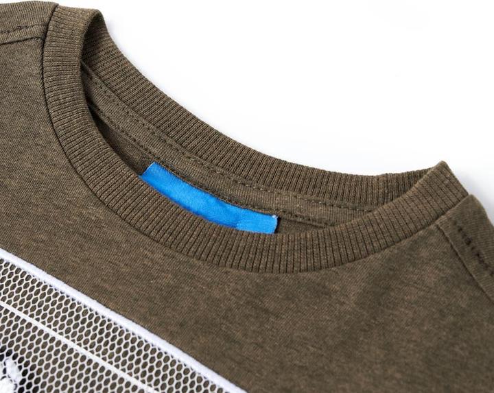 Immagine prodotto VidaXL Camicia da bambino a maniche lunghe Khaki Melange 128,Materiale: 80 (128)