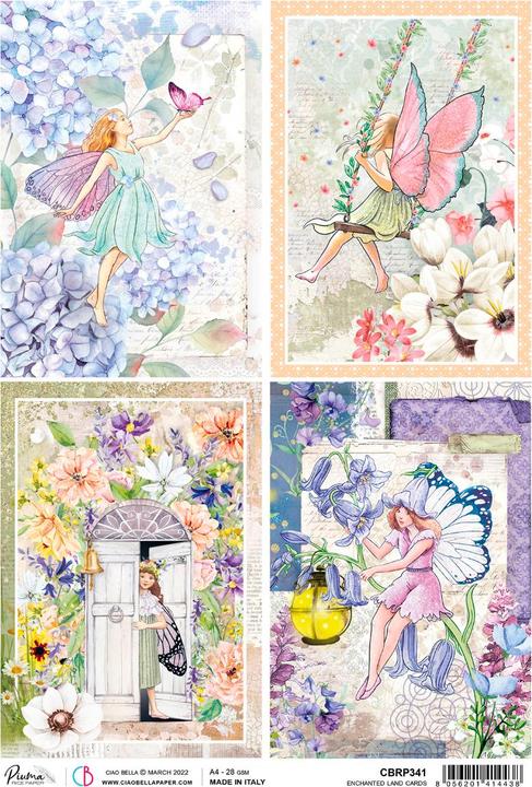 Produktbild Ciao Bella Motiv-Strohseide "Verzauberte Karten", DIN A4 (28 g/m², 1 x)