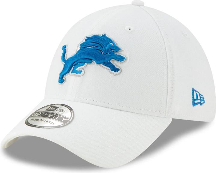 New Era 39Thirty Stretch Cap - NFL Detroit Lions weiss - L/XL (L)