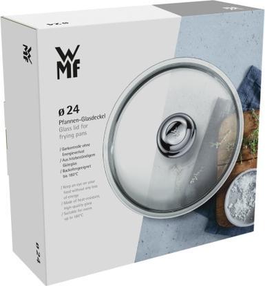Productafbeelding WMF Glazen Deksel Pan Deksel 24cm Steelpan Vervangingsdeksel Metalen knop (24 cm, Glas, Metaal)