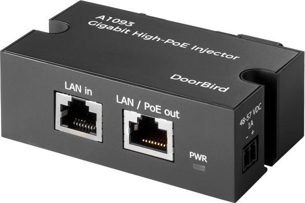Actual product image Doorbird Gigabit High PoE Injector A1093 (802.3at (PoE+), 802.3af (PoE), 35 W)