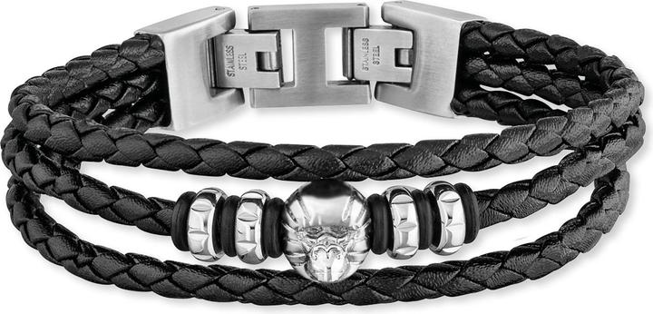 Save Brave Armband SBB-Titus-S Herren (20 cm, Edelstahl, Leder)