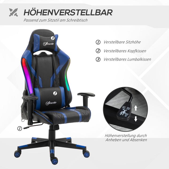 Produktbild Vinsetto Gaming Stuhl mit LED-Beleuchtung