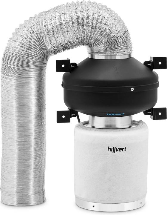 Produktbild Hillvert Abluftset Aktivkohlefilter, Rohrventilator, Abluftschlauch 382 m³/h Ø 125 mm