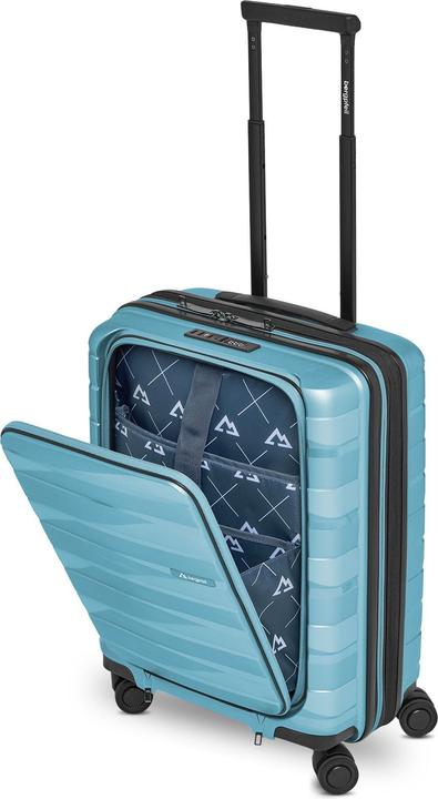 Actual product image Bergpfeil Travel 4 Rollen Kabinentrolley 55 cm Laptopfach mit Dehnfalte (46 l)
