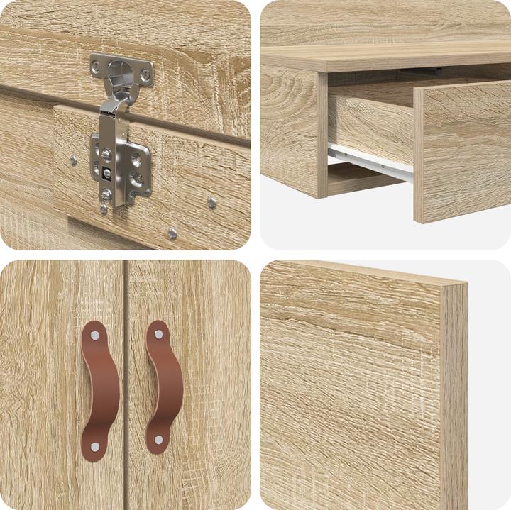 Produktbild VidaXL Storage Bed Frame Sonoma Oak 160x200 cm (160 x 200 cm)