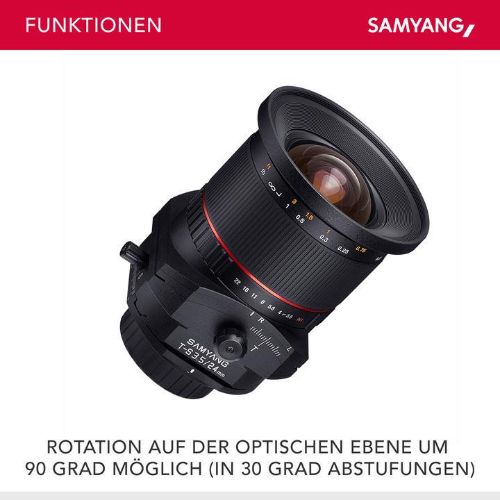 Image du produit Samyang 24mm f/3.5 ED AS UMC Tilt/Shift, Sony E (Sony E, Plein format)