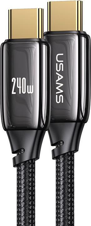 Actual product image Usams Charging Cable Type-C to Type-C - Black (2 m, USB 3.2 Gen 1, 240 W)