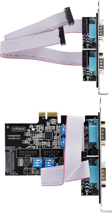 Immagine prodotto StarTech com PS74ADF-SERIAL-CARD, PCIe, Seriale, RS-232/422/485, Nero, Attività, ASIX - AX99100