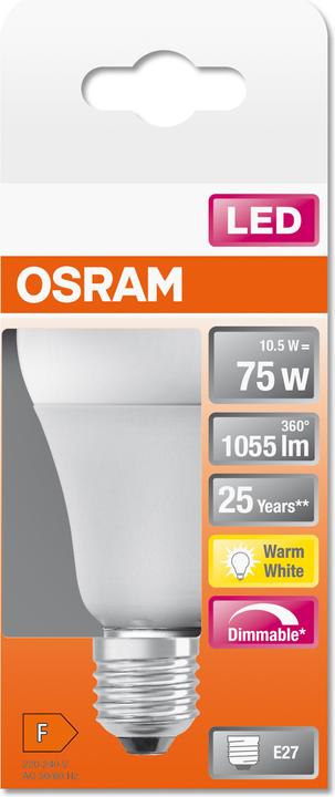Actual product image Osram Superstar Classic A (E27, 75 W, 1055 lm, 1 x, F)