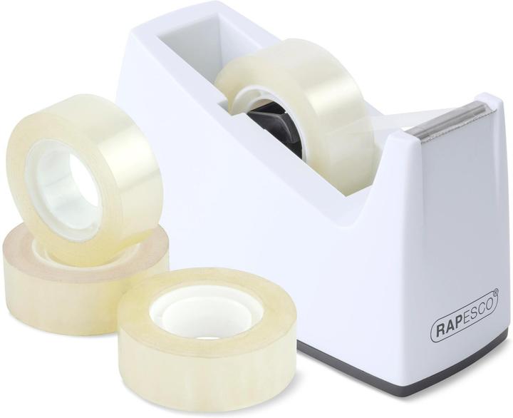 Produktbild Rapesco 300 Klebebandspender und 4 Klebebandrollen Weiss