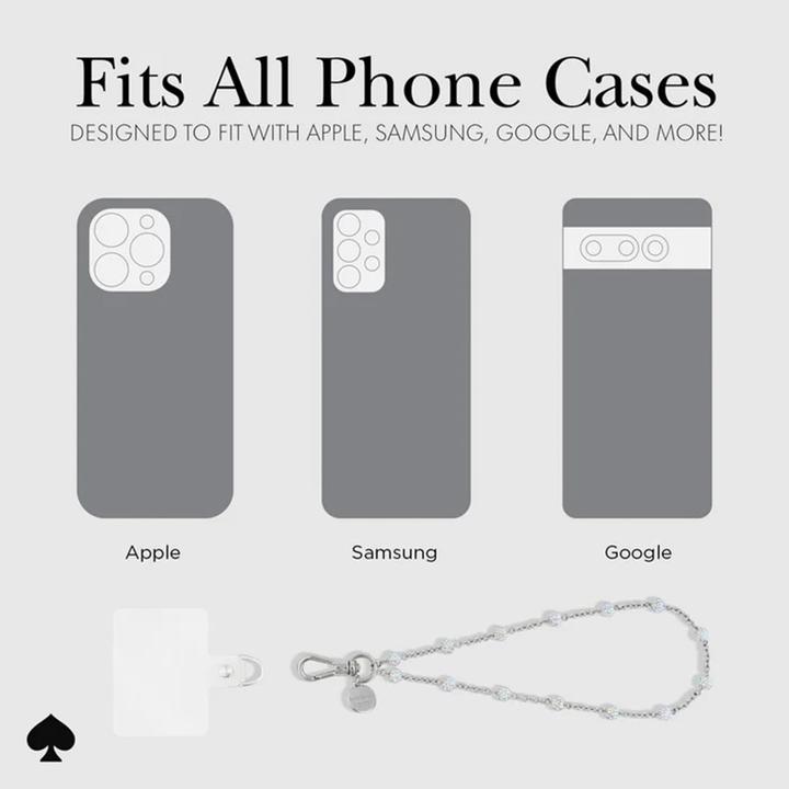 Immagine prodotto Kate Spade Universal Phone Charm Wristlet – Universelles Telefonband (Dazzle Chain Silver)