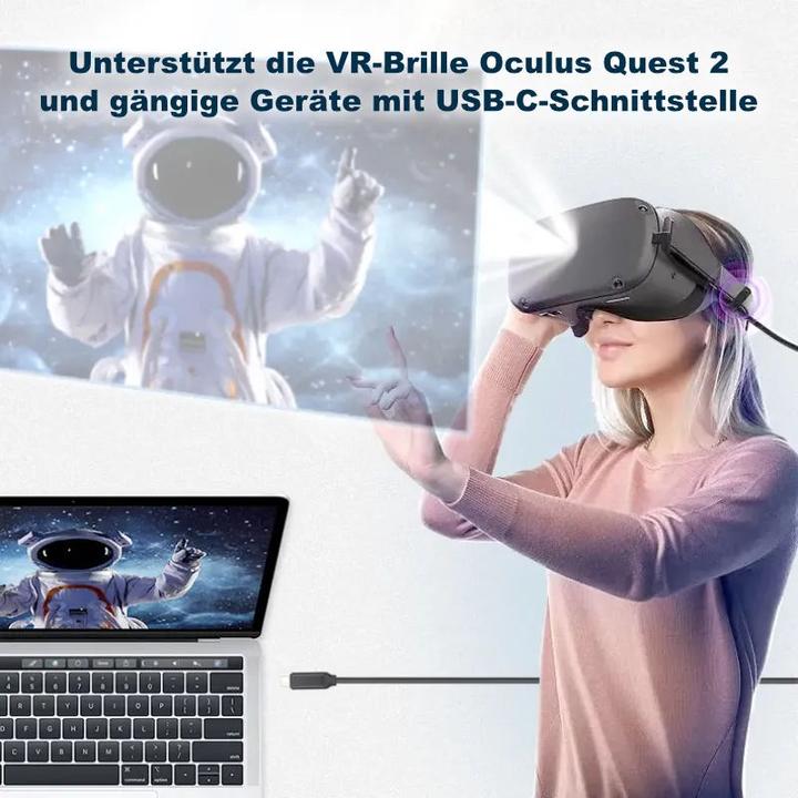 Produktbild Hermex Kabel für VR Brille 5m Oculus Quest 2 USB-C Datenkabel Ladekabel