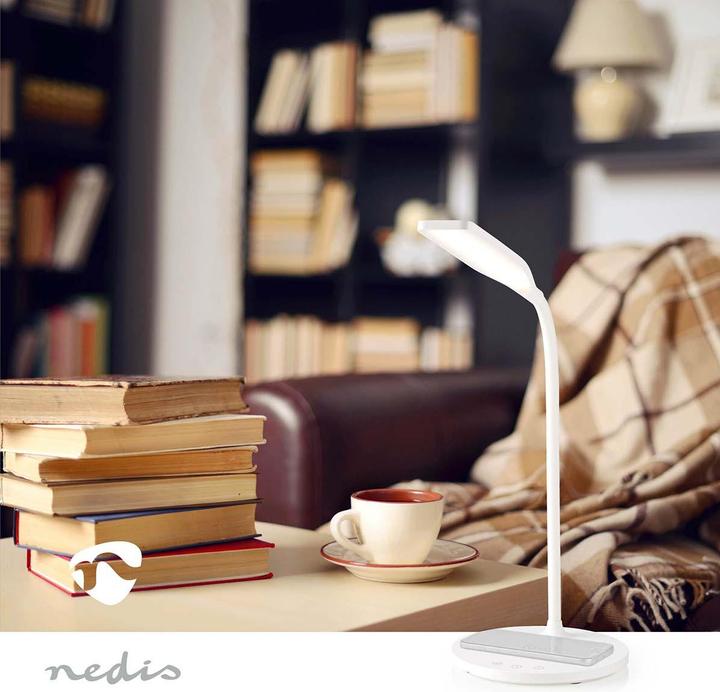 Immagine prodotto Nedis Lampada LED con caricatore wireless - interruttore dimmer - LED - 15 W - con dimmer - bianco (350 lm)