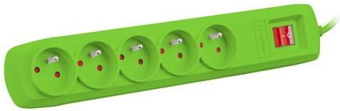 Actual product image Genesis NATEC Bercy 400 1.5m surge protector 5x French sockets green (5 x, CEE 7/3, 1.50 m)