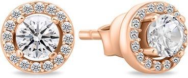 Brilio Silver - Beautiful bronze earrings with zircons EA604R