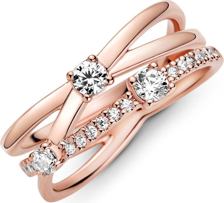 Immagine prodotto Pandora Anello a tripla fascia scintillante rosa (54, 925 Argento)