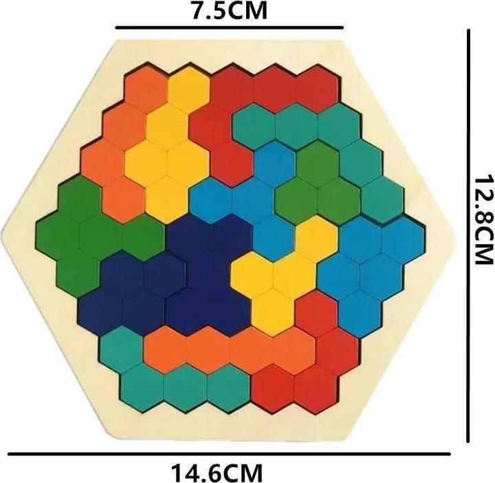 Image du produit Activity Board Puzzle en bois hexagonal 3D Jouets éducatifs pour enfants Conseil préscolaire