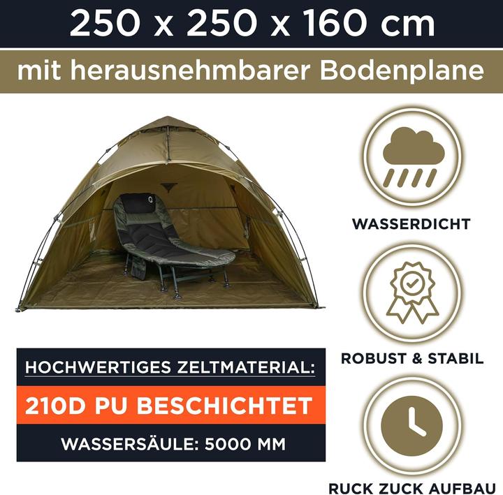 Produktbild Q-Tac Ruck Zuck Bivvy Angelzelt (Tunnelzelt, 5.50 kg, 2 Personen)