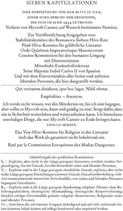 Produktbild Panini Sieben Kapitulationen (Deutsch, Ada Palmer, Claudia Kern, 2022)