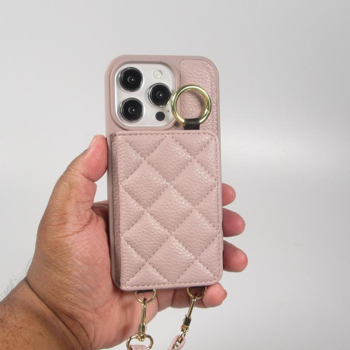 Immagine prodotto PhoneLook Hülle Gepolstertes Leder mit Spiegel und Kartenfach grosse abnehmbare Riemen (Apple iPhone 15 Pro)