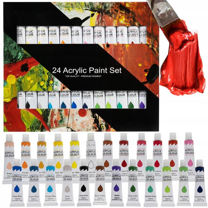 Produktbild Maaleo Acrylfarben - 24 Stück - 12 ml (Mehrfarbig, 12 ml)