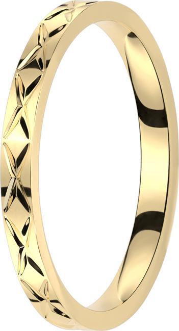 Star Piercing Ring vergoldet kreuz und quer gerillt