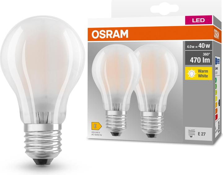 Actual product image Osram 4099854094248 LED EEK E (A - G) E27 Candle shape 4 W = 40 W Warm white (Ø x H) (E27, 4 W, 470 lm, 20 x, E)