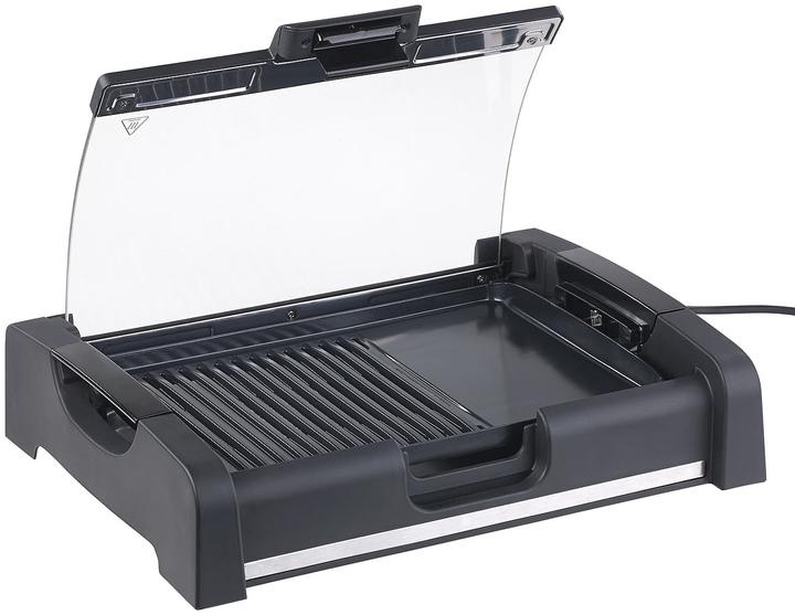 Produktbild Rosenstein & Söhne Tischgrill mit Glasdeckel, Keramik-beschichtete Grillplatte