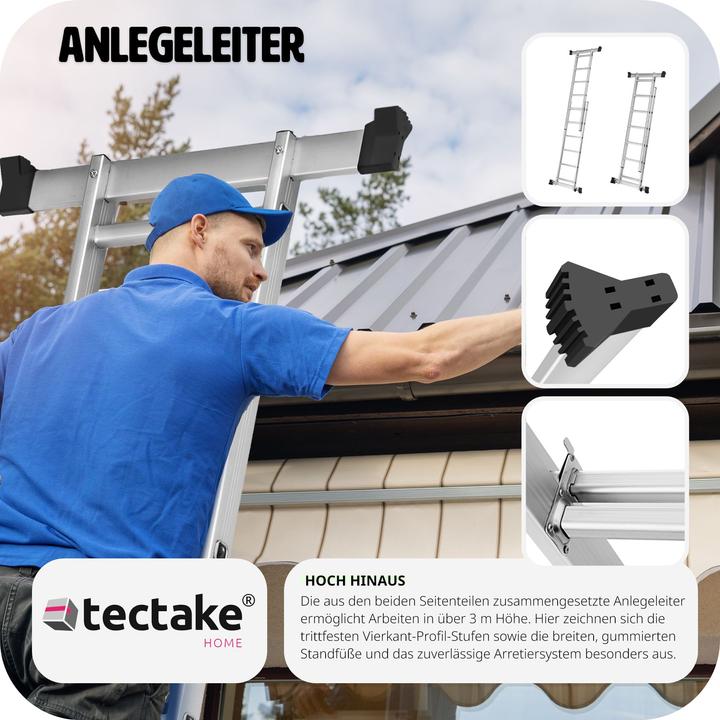 Produktbild tectake Mehrzweckleiter (Plattformleiter, 160 cm)