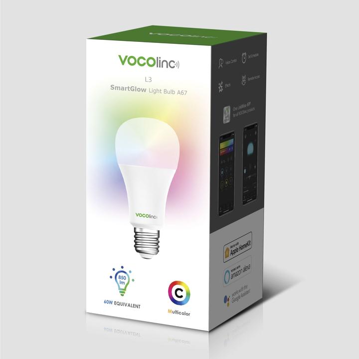 Actual product image Vocolinc SmartGlow L3 Set of 2 LED Lamp E27 850lm