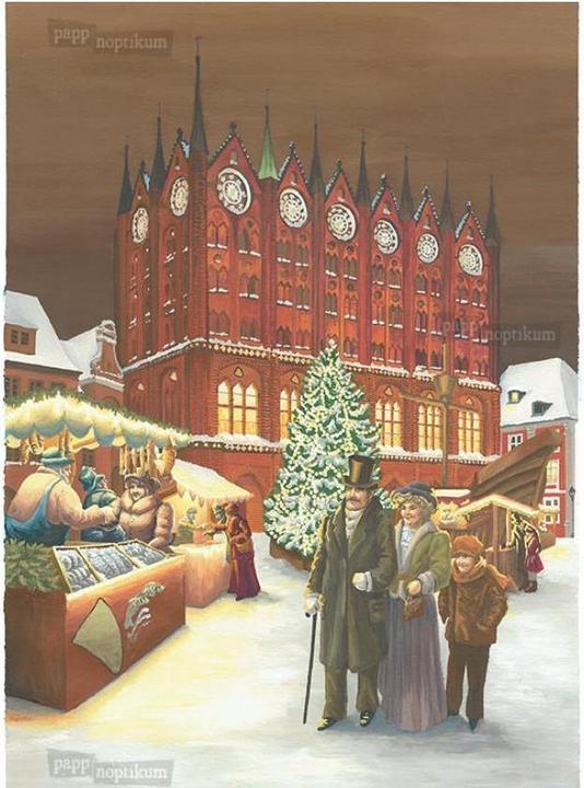 Produktbild Pappnoptikum 1078 - Hanseweihnacht - Stralsund (Klappkarte)
