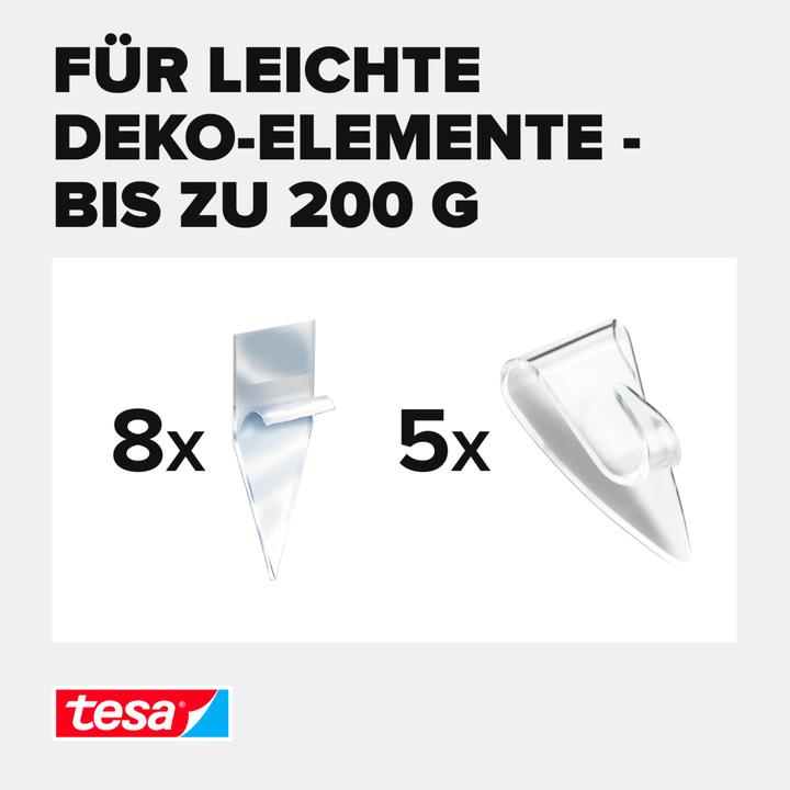Actual product image tesa Powerstrips Transparent Decorative Hooks SMALL