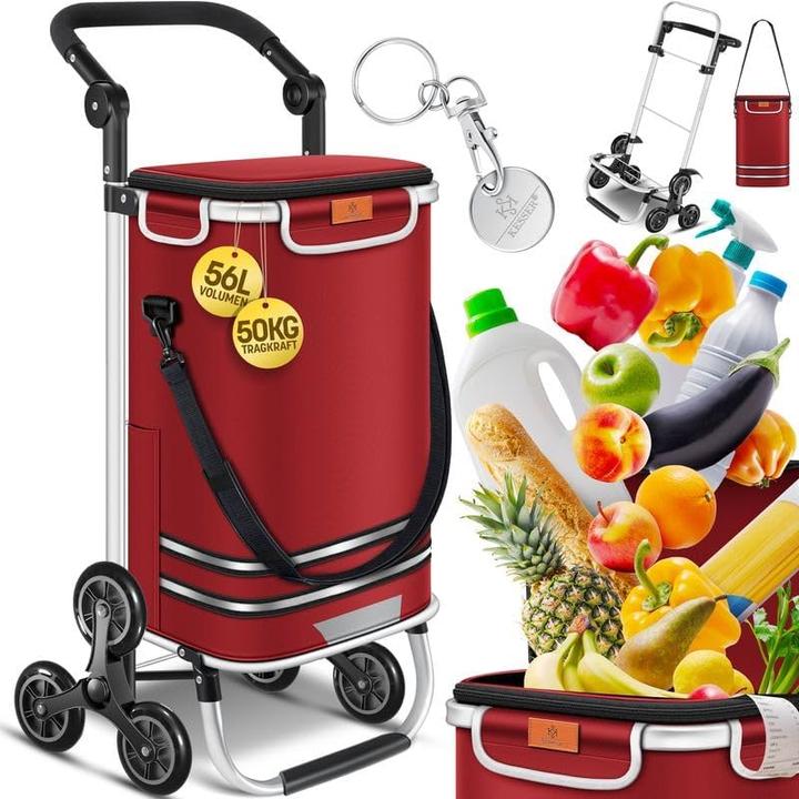 Image du produit Kesser Einkaufstrolley Treppensteiger mit Kühlfach (56L)