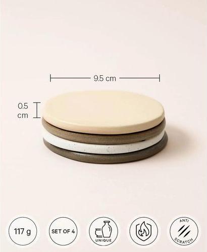 Actual product image Esmée Set of 4 Ceramic Coasters (4 x, Glass coaster)
