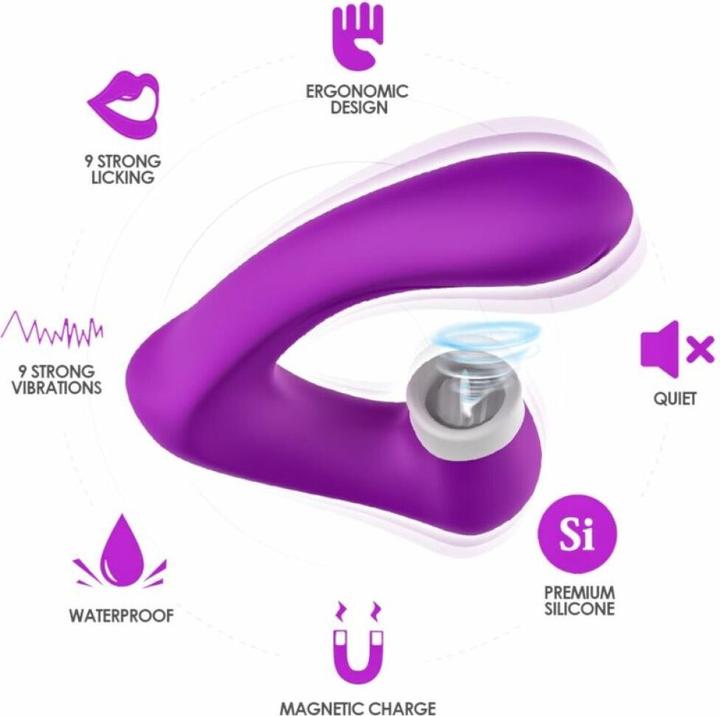 Productafbeelding Armony Secretkiss Licks Vibrerende Clitoris En Vibrator, Gebogen Paars