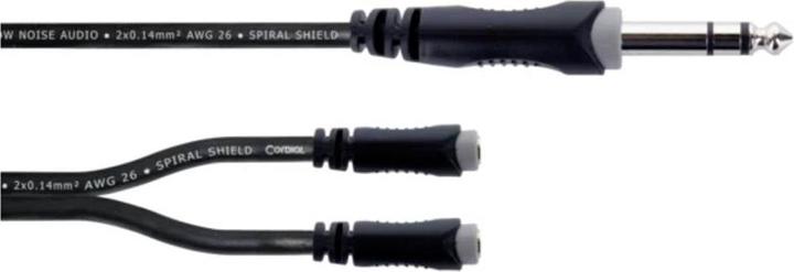 Actual product image Cordial 14886 Klinke Audio Y-Adapter (1x Klinkenstecker 6.3 mm (stereo) - 2x Kli (0.30 m)