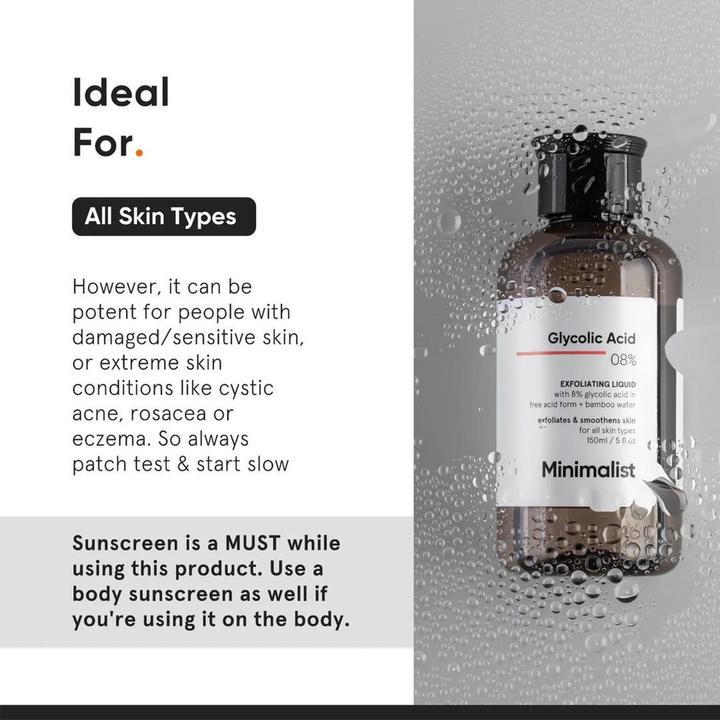Actual product image Minimalist Glycolic Acid 08% (Exfoliation, 150 ml)