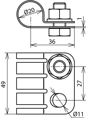 Produktbild Dehn 410229 PA-Anschlusselement fÃ¼r HVI long-Leitung D 20/30 NIRO (Anschlussleiste)