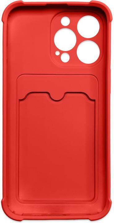 Image du produit Hurtel Card Armor Case Pouch Cover pour iPhone 13 Pro Max Card Wallet Silicone Air Bag Armor Cover Red (Apple iPhone 13 Pro Max)